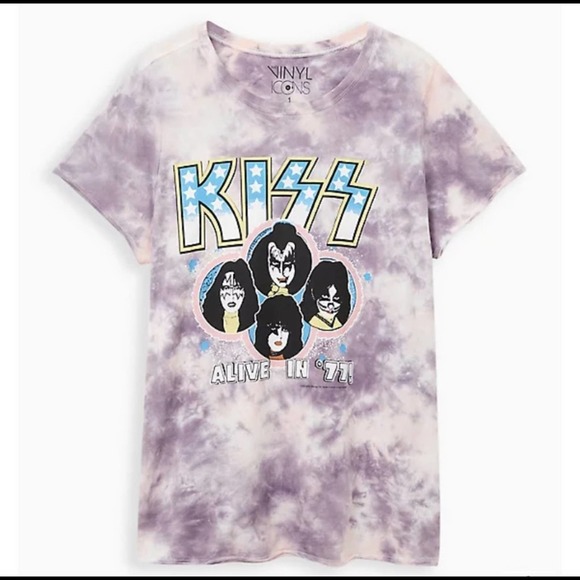 TORRID CLASSIC FIT CREW TEE - KISS MULTI TIE DYE SIZE 1X NWT - Picture 4 of 4